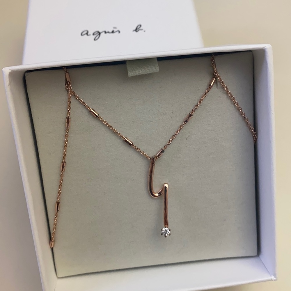 Agnes B Necklace - Rose gold